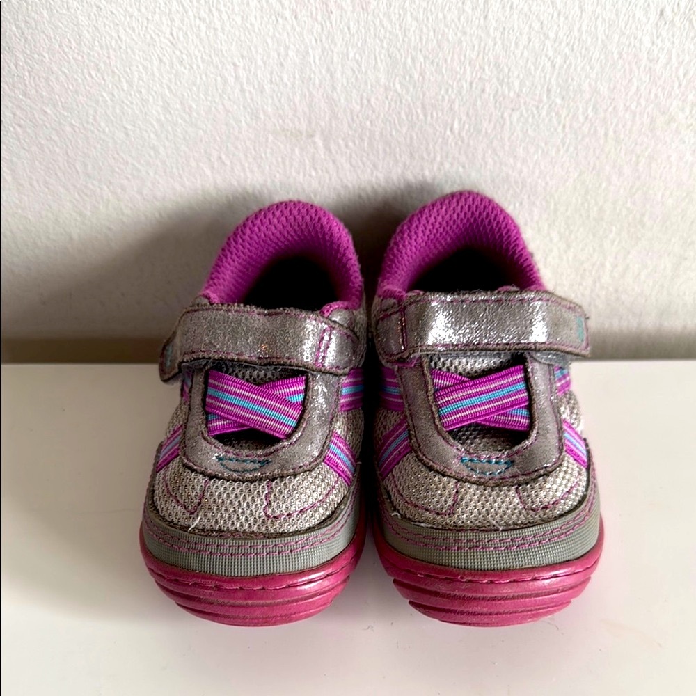 Stride Rite Purple and Silver Sneakers with Velcro Strap